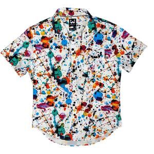 Multicolor Splatter Print Men's Shirt